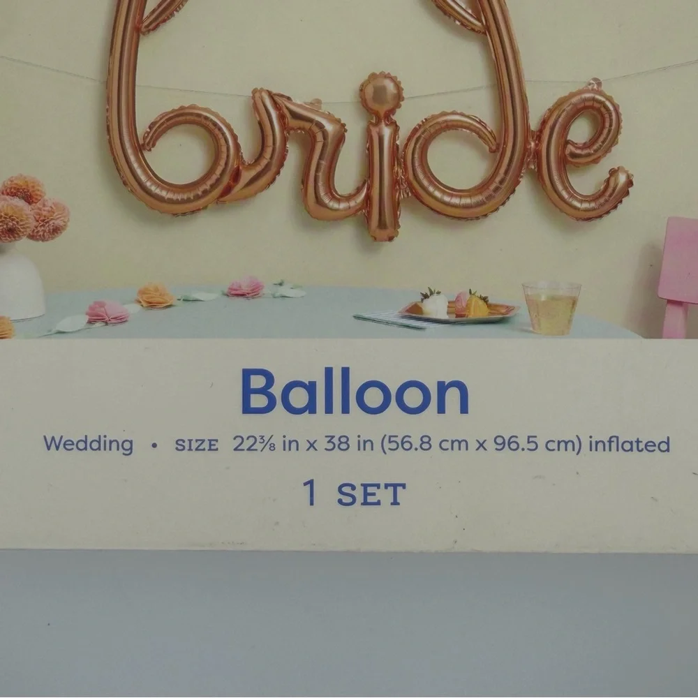Spritz Rose Gold 'bride' Balloon Banner Set of 2